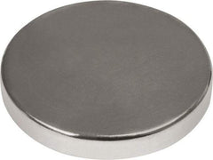 Mag-Mate - 1" Diam x 3/16" High Neodymium Rare Earth Magnet - 38.4 Lb Max Capacity, 180°F Max, Nickel Plated - First Tool & Supply