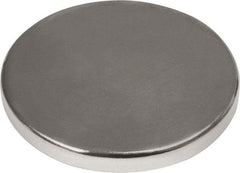 Mag-Mate - 1" Diam x 1/8" High Neodymium Rare Earth Magnet - 37.3 Lb Max Capacity, 180°F Max, Nickel Plated - First Tool & Supply