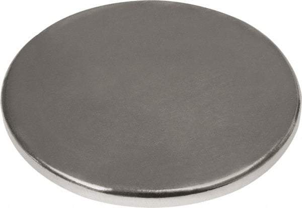 Mag-Mate - 1" Diam x 1/16" High Neodymium Rare Earth Magnet - 16.5 Lb Max Capacity, 180°F Max, Nickel Plated - First Tool & Supply