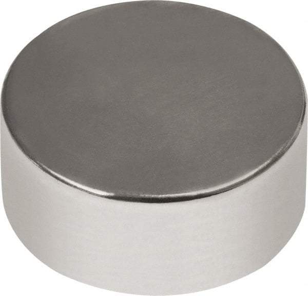 Mag-Mate - 3/4" Diam x 3/8" High Neodymium Rare Earth Magnet - 24 Lb Max Capacity, 180°F Max, Nickel Plated - First Tool & Supply