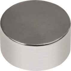 Mag-Mate - 1/2" Diam x 1/4" High Neodymium Rare Earth Magnet - 10.88 Lb Max Capacity, 180°F Max, Nickel Plated - First Tool & Supply