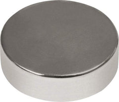 Mag-Mate - 1/2" Diam x 1/8" High Neodymium Rare Earth Magnet - 6.08 Lb Max Capacity, 180°F Max, Nickel Plated - First Tool & Supply