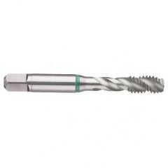 M8x1.25 6H 3-Flute Cobalt Green Ring Semi-Bottoming 40 degree Spiral Flute Tap-Bright - First Tool & Supply