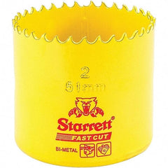 Starrett - 2" Diam, 1-5/8" Cutting Depth, Hole Saw - High Speed Steel Saw, Toothed Edge - First Tool & Supply