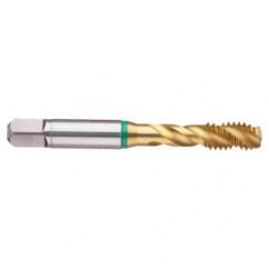 2-56 2B 3-Flute Cobalt Green Ring Semi-Bottoming 40 degree Spiral Flute Tap-TiN - First Tool & Supply