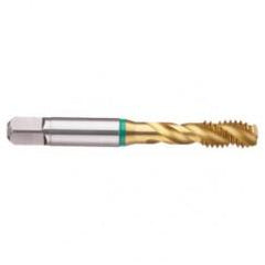 2-56 2B 3-Flute Cobalt Green Ring Semi-Bottoming 40 degree Spiral Flute Tap-TiN - First Tool & Supply