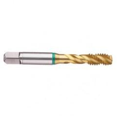 2-64 2B 3-Flute Cobalt Green Ring Semi-Bottoming 40 degree Spiral Flute Tap-TiN - First Tool & Supply