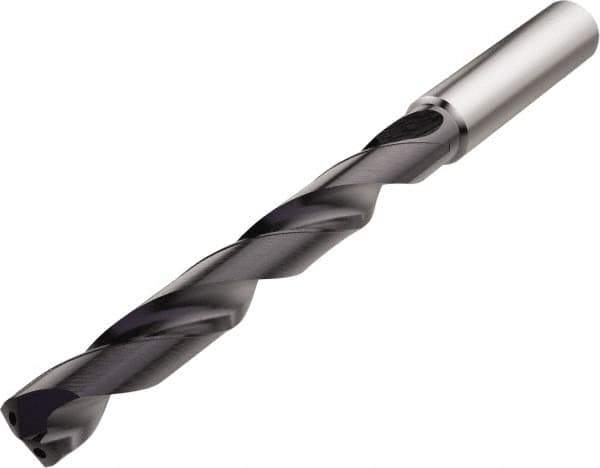 Seco - 5.5mm 140° Solid Carbide Jobber Drill - TiAlN Finish, Right Hand Cut, Spiral Flute, Straight Shank, 94mm OAL, Cone Relief Point - First Tool & Supply