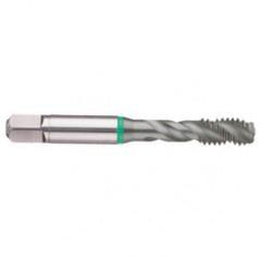 M18x2.5 6H 4-Flute Cobalt Green Ring Semi-Bottoming 40 degree Spiral Flute Tap-TiCN - First Tool & Supply