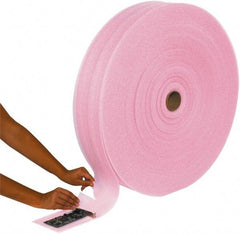 Made in USA - 6,600" Long x 12" Wide, Antistatic Foam Roll - Pink, Standard Grade - First Tool & Supply