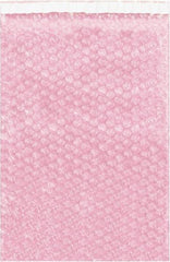 Value Collection - 10" Long x 20" Wide, Adhesive Flap Antistatic Bubble Pouch - Pink, Standard Grade - First Tool & Supply