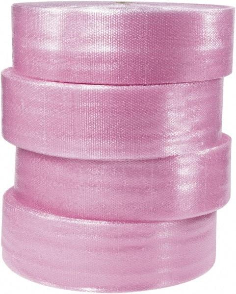 Made in USA - 9,000" Long x 12" Wide, Antistatic Bubble Roll - Pink, Standard Grade - First Tool & Supply