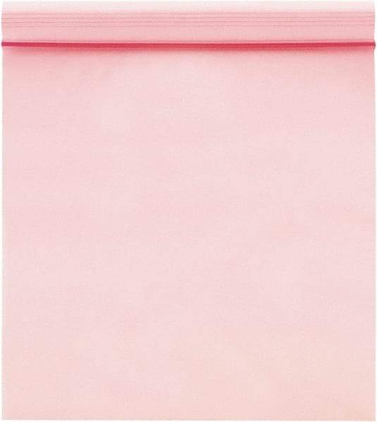 Value Collection - 12" Long x 10" Wide, 4 mil Thick, Self Seal Antistatic Poly Bag - Pink, Heavy-Duty Grade - First Tool & Supply