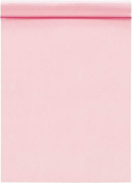 Value Collection - 9" Long x 6" Wide, 2 mil Thick, Self Seal Antistatic Poly Bag - Pink, Standard Grade - First Tool & Supply