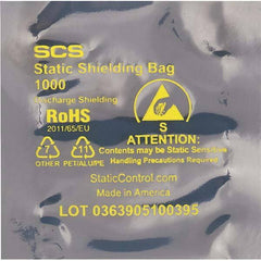 Made in USA - 3" Long x 2" Wide, 3.1 mil Thick, Open Top Static Shield Bag - Transparent, Metal-In, Standard Grade - First Tool & Supply