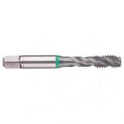 1/2-13 2B 3-Flute Cobalt Green Ring Semi-Bottoming 40 degree Spiral Flute Tap-TiCN - First Tool & Supply