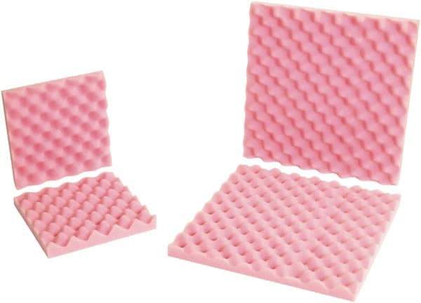 Made in USA - 12" Long x 12" Wide, Antistatic Convoluted Foam Set - Pink, Standard Grade - First Tool & Supply