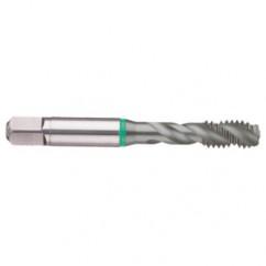 3/4-16 2B 4-Flute Cobalt Green Ring Semi-Bottoming 40 degree Spiral Flute Tap-TiCN - First Tool & Supply