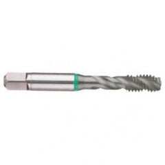 7/8-14 2B 4-Flute Cobalt Green Ring Semi-Bottoming 40 degree Spiral Flute Tap-TiCN - First Tool & Supply