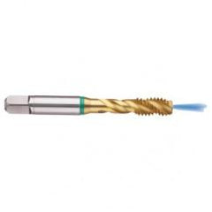 1/2-13 2B 3-Flute Cobalt Green Ring Semi-Bottoming 40 degree Spiral Flute Tap-TiN - First Tool & Supply