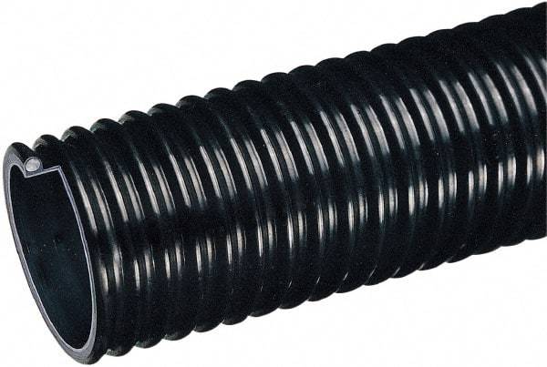 Kuriyama of America - 3" ID x 3.64" OD, 40 Max psi, Full In. Hg, Dry Material Handling & Transfer Hose - Polyurethane Liner, PVC Cover, -40 to 150°F, 4" Bend Radius, 50' Coil Length, Black - First Tool & Supply