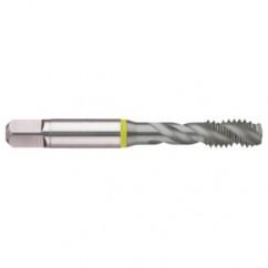 M8x1.25 6H 3-Flute Cobalt Yellow Ring Semi-Bottoming 40 degree Spiral Flute Tap-MolyGlide - First Tool & Supply