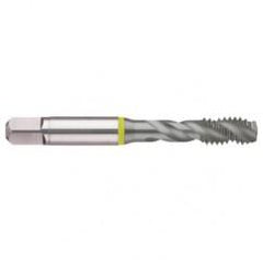 M12x1.75 6H 3-Flute Cobalt Yellow Ring Semi-Bottoming 40 degree Spiral Flute Tap-MolyGlide - First Tool & Supply