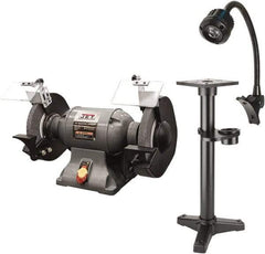 Jet - 10" Wheel Diam x 1" Wheel Width, 1-1/2 hp Grinder - 1" Arbor Hole Diam, 1 Phase, 1,720 Max RPM, 115 Volts - First Tool & Supply