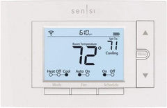 White-Rodgers - 50 to 99°F, 4 Heat, 2 Cool, Digital Programmable Wi-Fi Universal Thermostat - 20 to 30 Volts, 1.77" Inside Depth x 1.77" Inside Height x 5-1/4" Inside Width, Horizontal Mount - First Tool & Supply