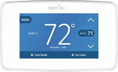 White-Rodgers - 50 to 99°F, 4 Heat, 2 Cool, Touch Screen Programmable Wi-Fi Universal Thermostat - 20 to 30 Volts, 1-1/4" Inside Depth x 1.77" Inside Height x 5-1/4" Inside Width, Horizontal Mount - First Tool & Supply