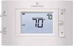 White-Rodgers - 50 to 99°F, 2 Heat, 1 Cool, Digital Nonprogrammable Heat Pump Thermostat - 20 to 30 Volts, 1.77" Inside Depth x 1.77" Inside Height x 5-1/4" Inside Width, Horizontal Mount - First Tool & Supply