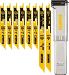 DeWALT - 8 Pieces, 6" to 9" Long x 0.04" Thickness, Bi-Metal Reciprocating Saw Blade Set - Straight Profile, 10-14 to 18 Teeth, Toothed Edge - First Tool & Supply