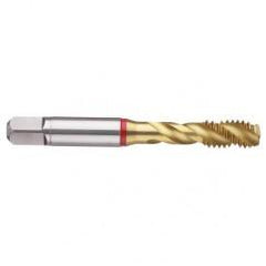 1-3/8-12 2B 4-Flute PM Cobalt Red Ring Semi-Bottoming 40 degree Spiral Flute Tap-TiN - First Tool & Supply