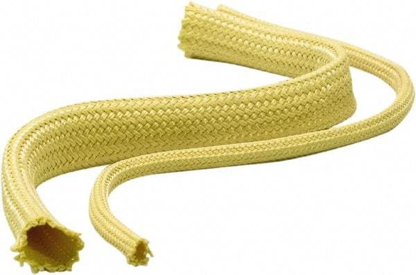 Atlantex - 3" ID Yellow Braided Cut-Resistant Sleeve for Hoses - 50' Long, -320 to 320°F - First Tool & Supply