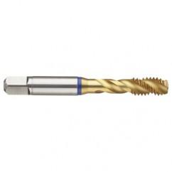 3/4-10 3B 4-Flute Cobalt Blue Ring Semi-Bottoming 40 degree Spiral Flute Tap-TiN - First Tool & Supply