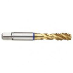 3/4-10 3B 4-Flute Cobalt Blue Ring Semi-Bottoming 40 degree Spiral Flute Tap-TiN - First Tool & Supply