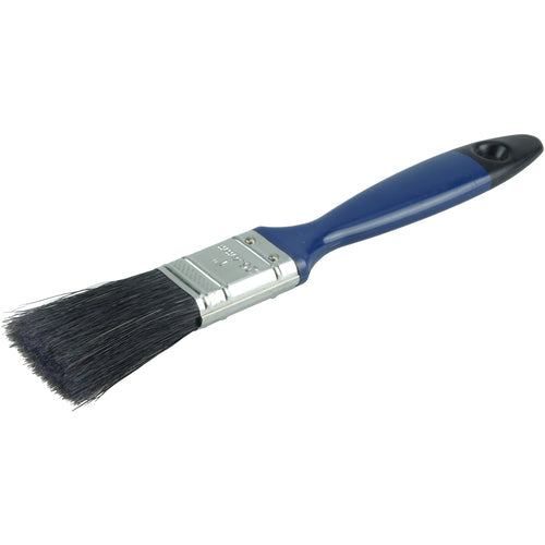 1″ Varnish Brush, Black China Bristle Fill, 2″ Trim Length, Blue Foam Handle - First Tool & Supply