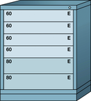 Midrange-Standard Cabinet - 6 Drawers - 30 x 28-1-4 x 37-3/16" - Multiple Drawer Access - First Tool & Supply