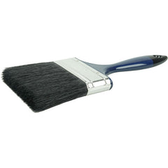 4″ Varnish Brush, Black China Bristle Fill, 3″ Trim Length, Blue Foam Handle - First Tool & Supply