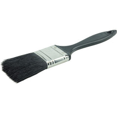 1-1/2″ Industrial Varnish Brush, Black China Bristle, 2″ Trim Length, Blue Plastic Sash - First Tool & Supply