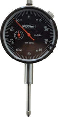 Fowler - 1" Range, 0-100 (Continuous), 0-50-0 (Balanced) Dial Reading, 0.001" Graduation Dial Drop Indicator - 2-1/4" Dial, 1mm Range per Revolution, Revolution Counter - First Tool & Supply