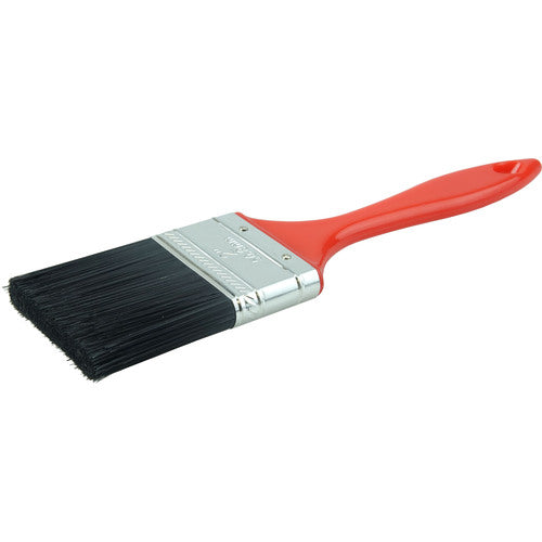 2″ Industrial Varnish Brush, Black Polyester, 2″ Trim Length, Red Plastic Handle - First Tool & Supply