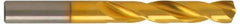 Guhring - 9.6mm 140° Solid Carbide Jobber Drill - TiN Finish, Right Hand Cut, Spiral Flute, Straight Shank, 105mm OAL, SU Point - First Tool & Supply