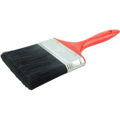 4″ Industrial Varnish Brush, Black Polyester, 2-3/4″ Trim Length, Red Plastic Handle - First Tool & Supply