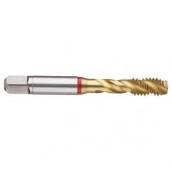 M3x0.50 6H 3-Flute PM Cobalt Red Ring Semi-Bottoming 40 degree Spiral Flute Tap-TiN - First Tool & Supply