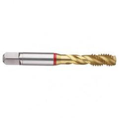 M18x1.5 6H 4-Flute Cobalt Red Ring Semi-Bottoming 40 degree Spiral Flute Tap-TiN - First Tool & Supply