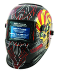 #41283 - Solar Powered Welding Helment; Black with Skull and Pipewrench Graphics - First Tool & Supply