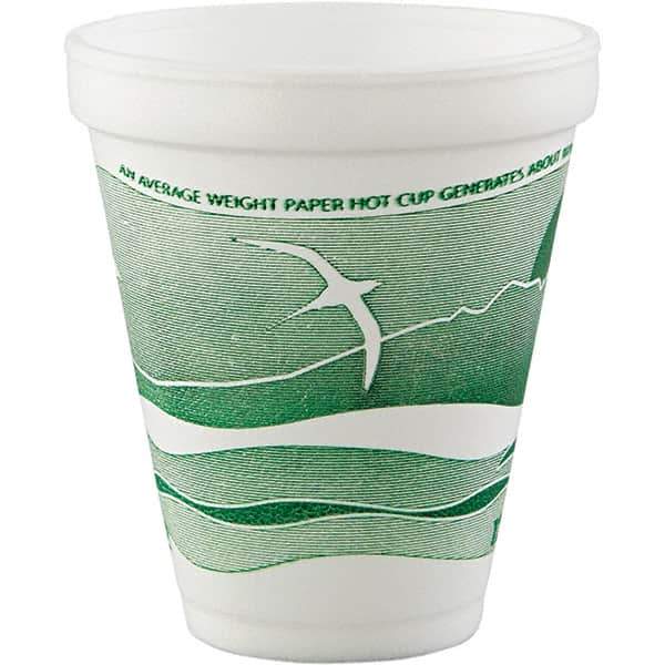 DART - Foam Hot/Cold Foam Drinking Cups, 12 oz - White, Green - First Tool & Supply