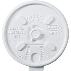 DART - Plastic Hot Cup Lids, 6-10 oz Cups - White - First Tool & Supply