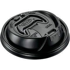 DART - Hot Cup Lids, 12-24 oz Cups - Black - First Tool & Supply